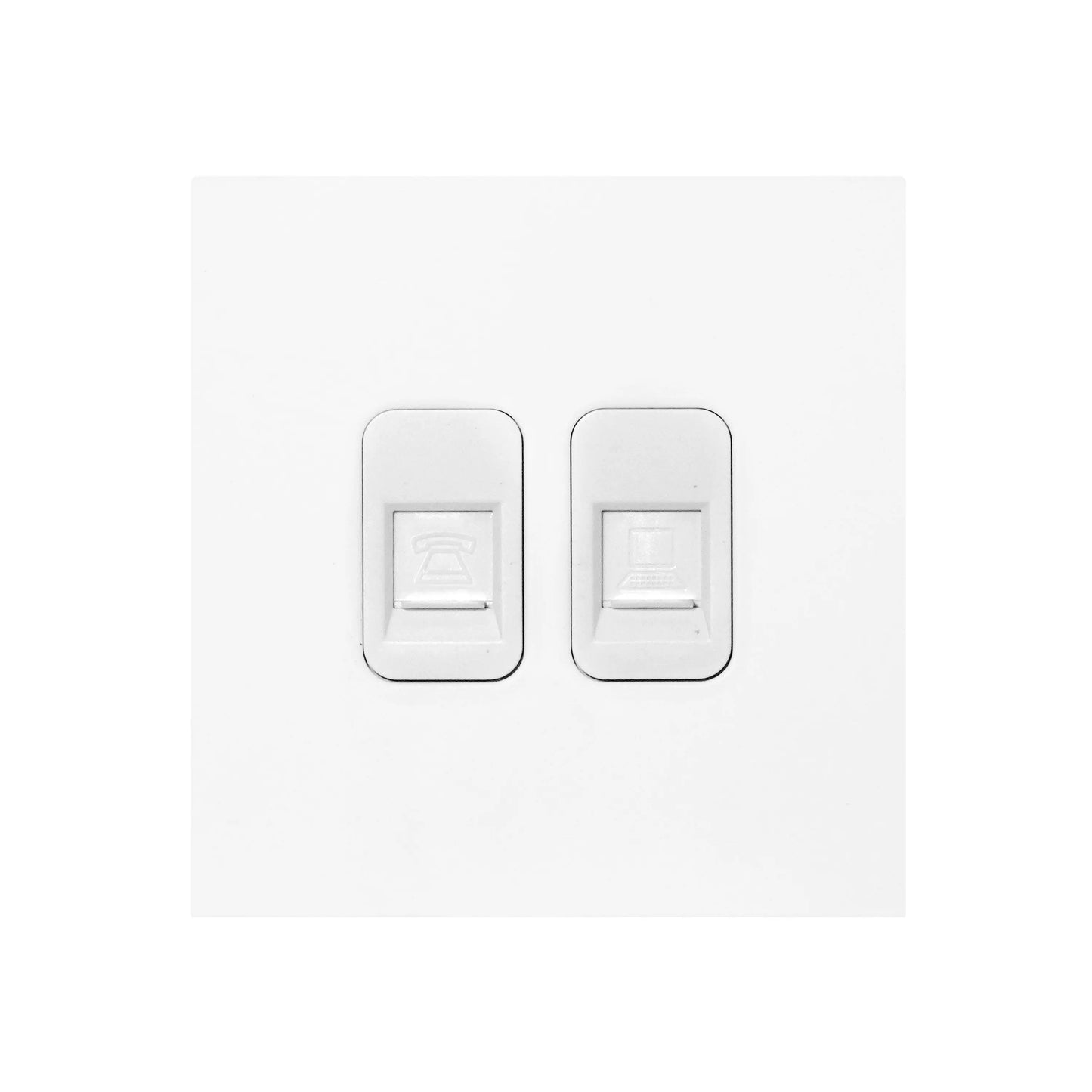 Tel + Computer Socket – Stainless Steel