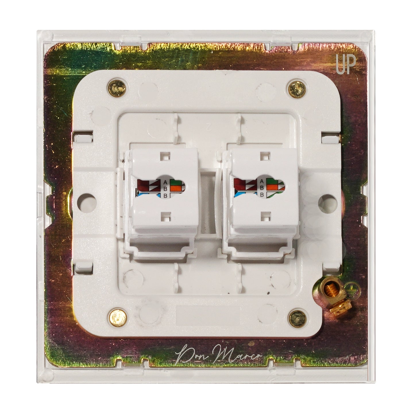 Double Computer Socket – (RJ45/CAT6) – Stainless Steel