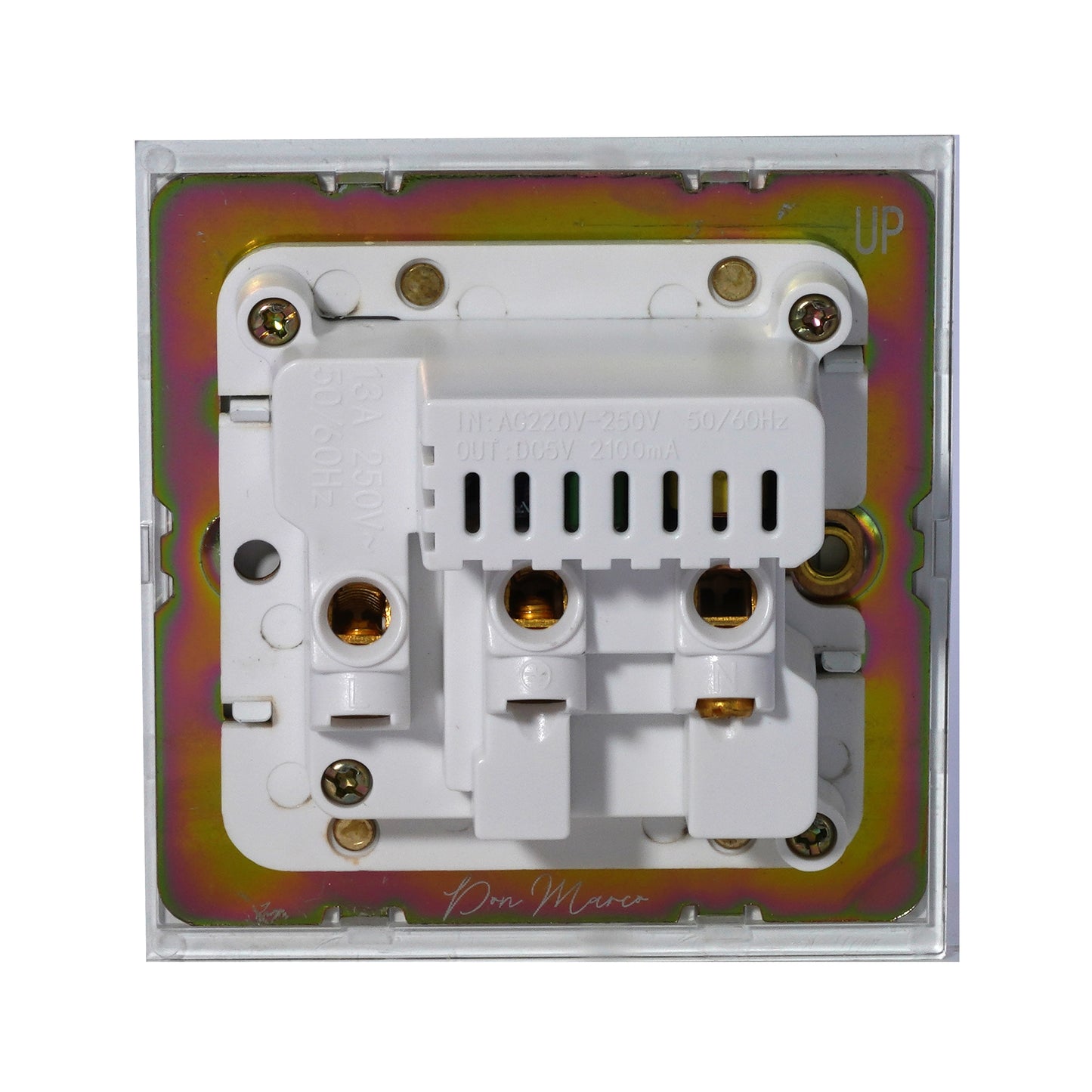 Single UK Socket 13A – On/Off + USB + Type-C – Stainless Steel
