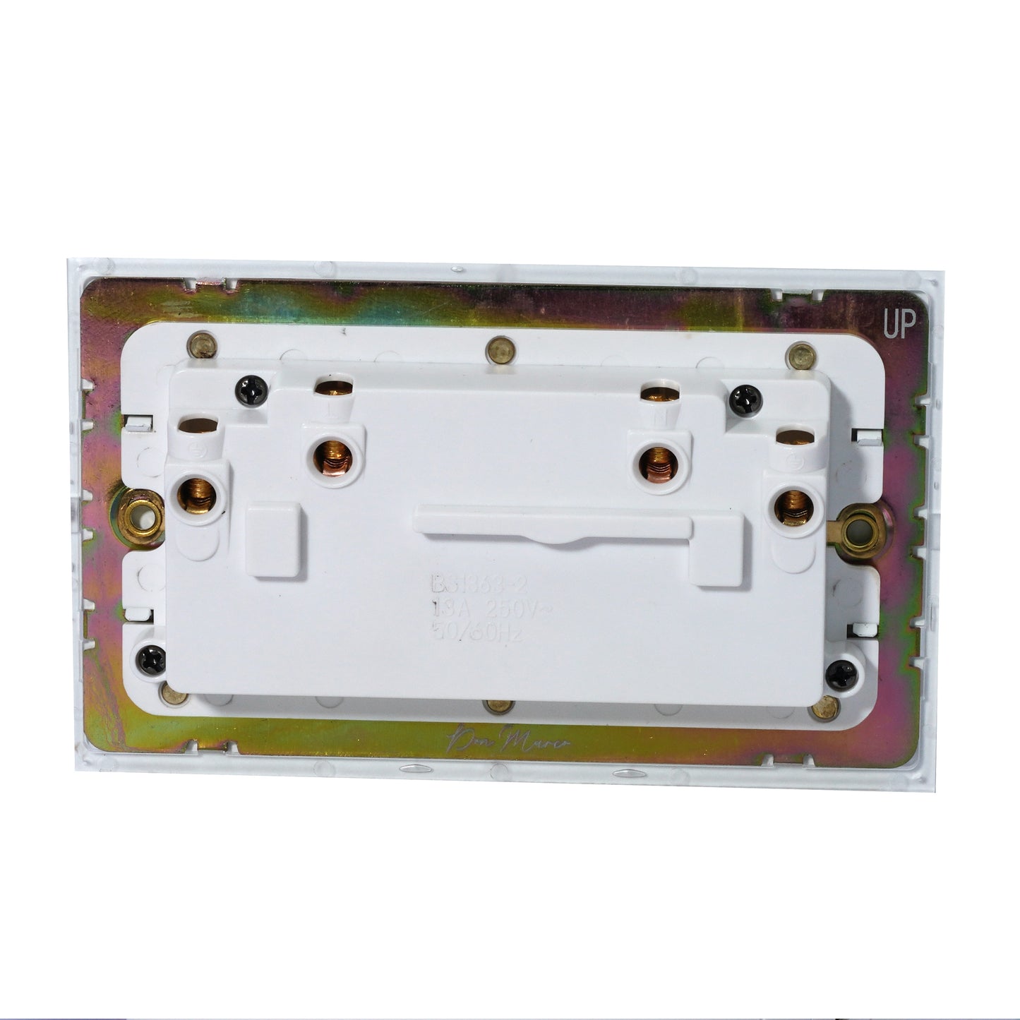 Double UK Socket 13A – On/Off – Stainless Steel