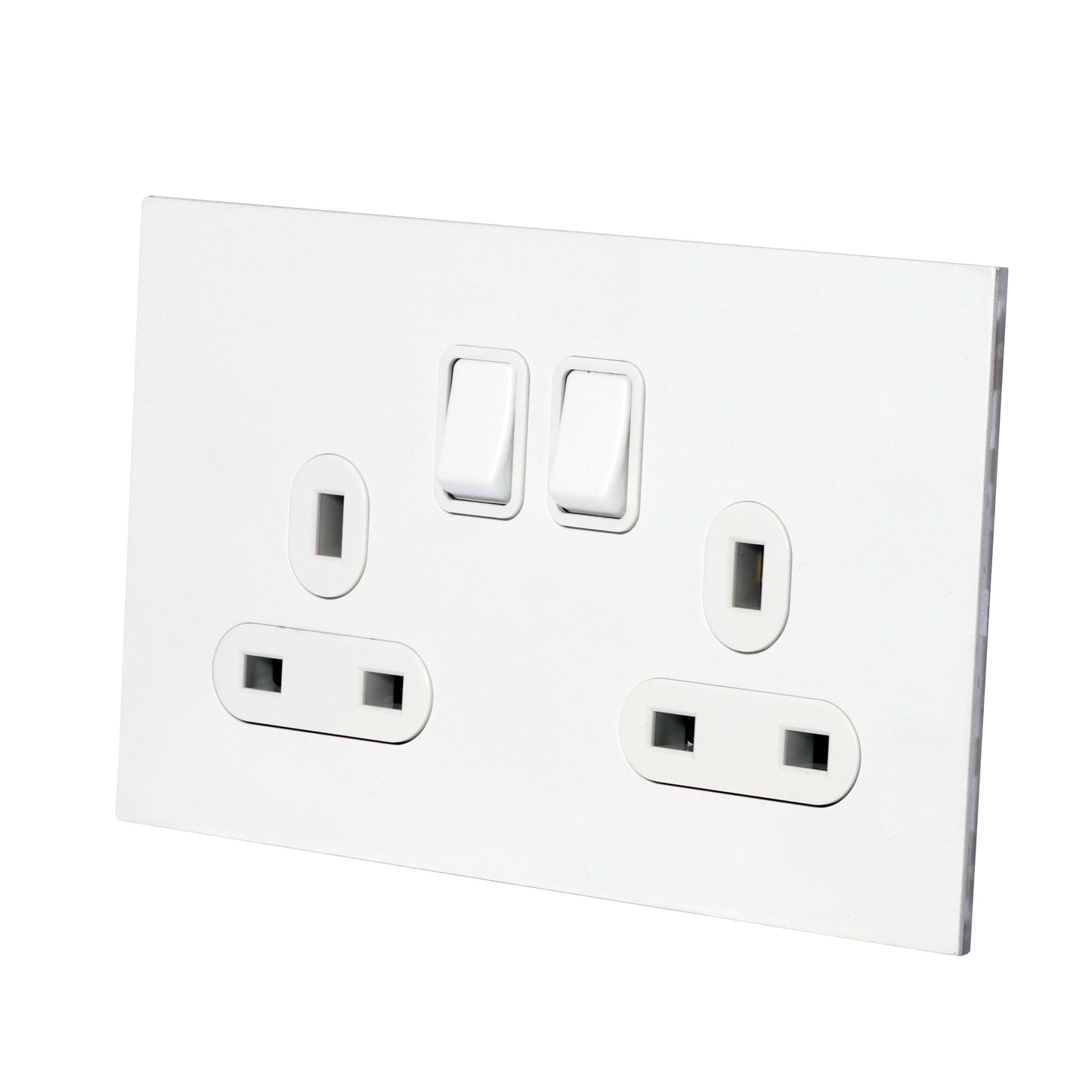 Double UK Socket 13A – On/Off – Stainless Steel