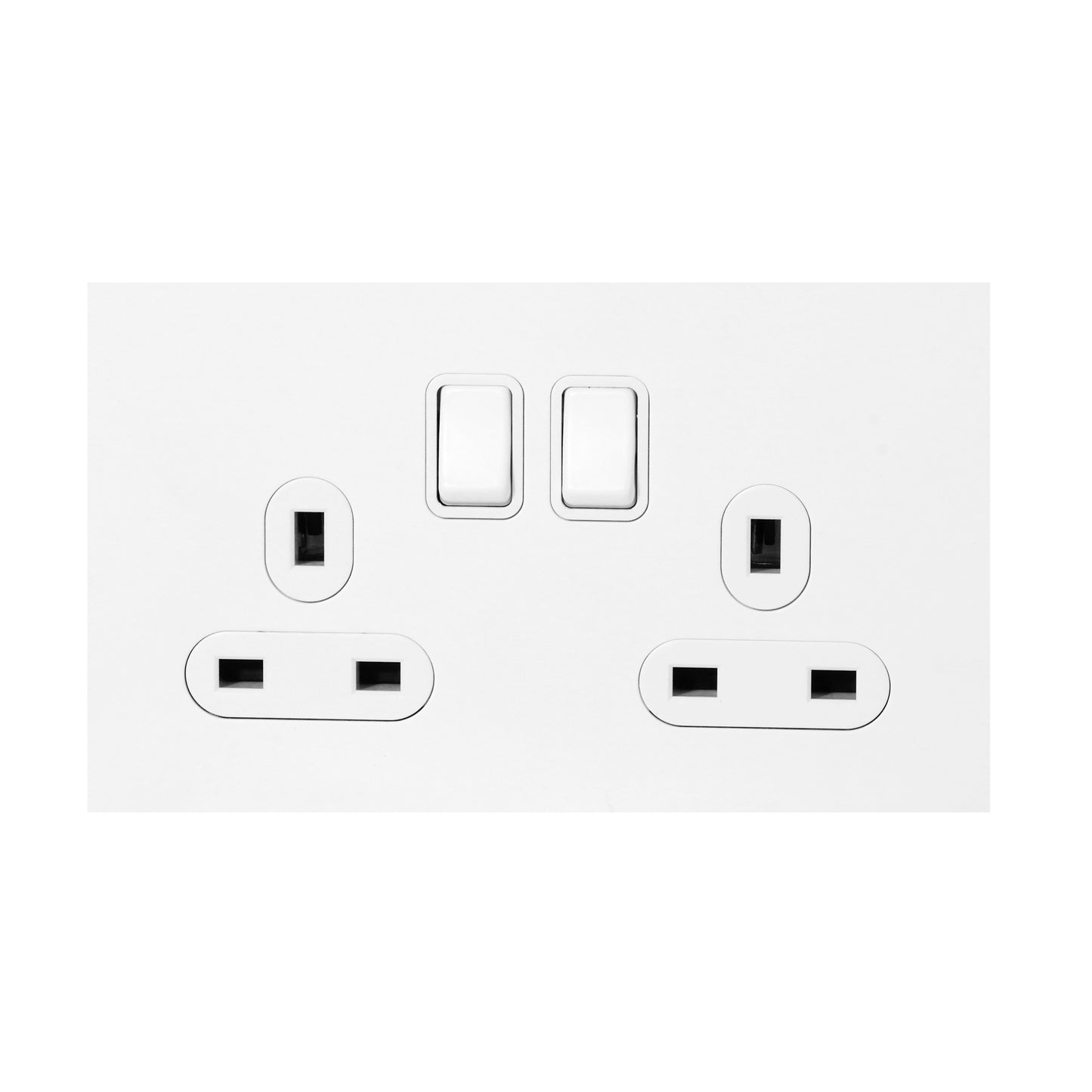 Double UK Socket 13A – On/Off – Stainless Steel