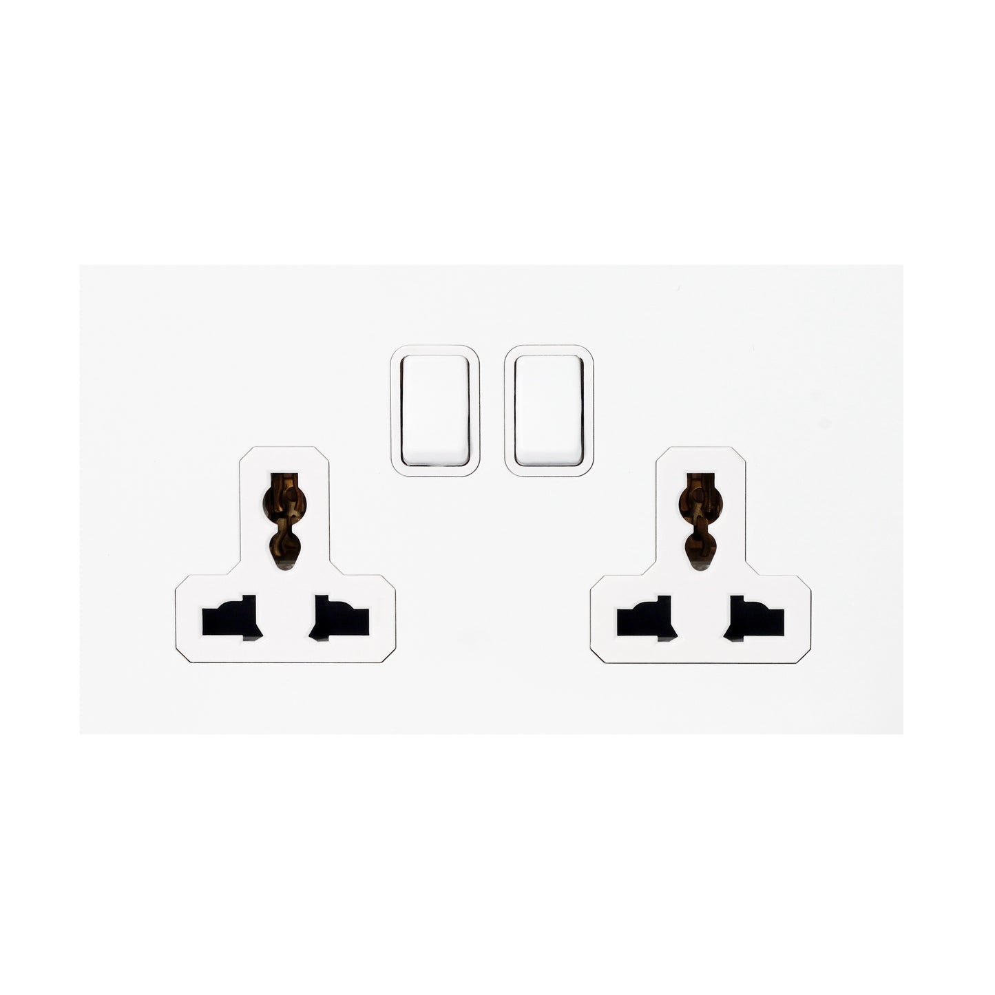Double MF Socket 13A – On/Off – Stainless Steel