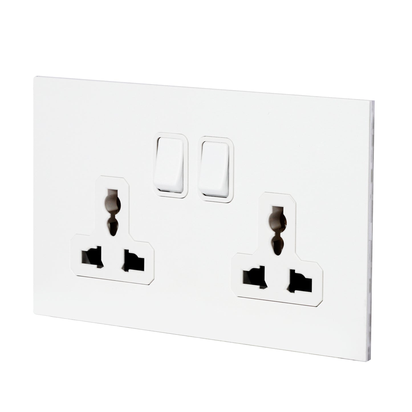 Double MF Socket 13A – On/Off – Stainless Steel