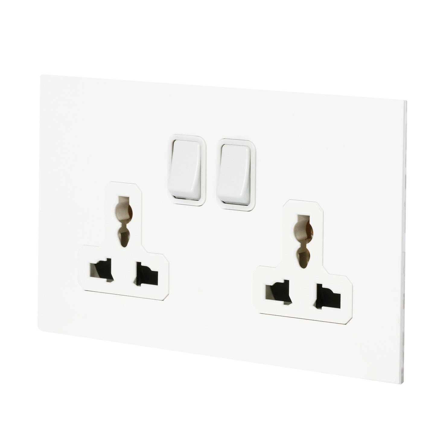 Double MF Socket 13A – On/Off – Stainless Steel