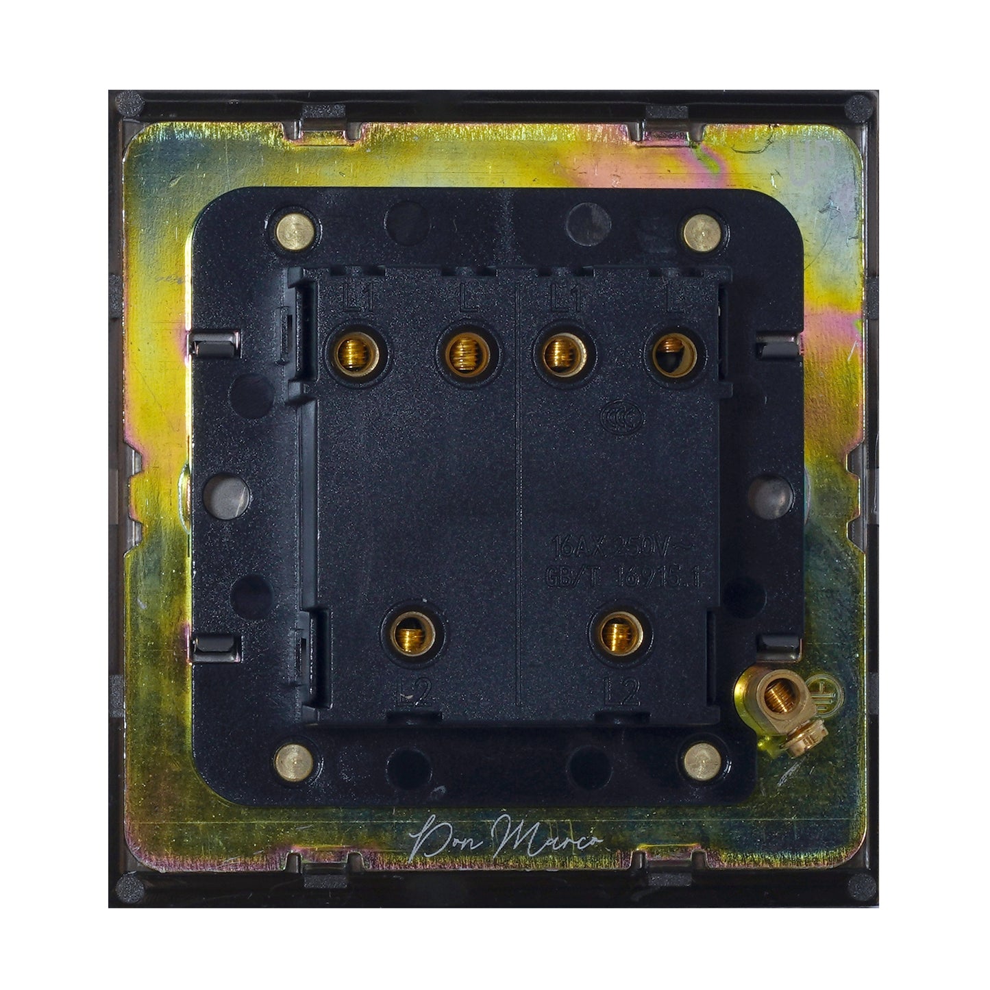 2 Gang 2 Way Switch – Knurled Toggle – Stainless Steel / Copper