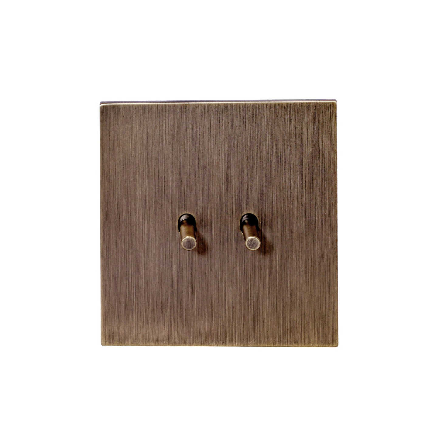 2 Gang Intermediate Switch – Plain Toggle – Stainless Steel / Copper
