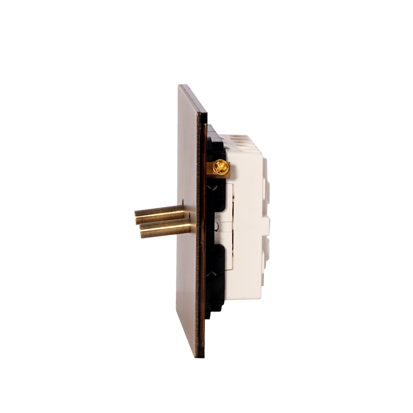 2 Gang Intermediate Switch – Plain Toggle – Stainless Steel / Copper