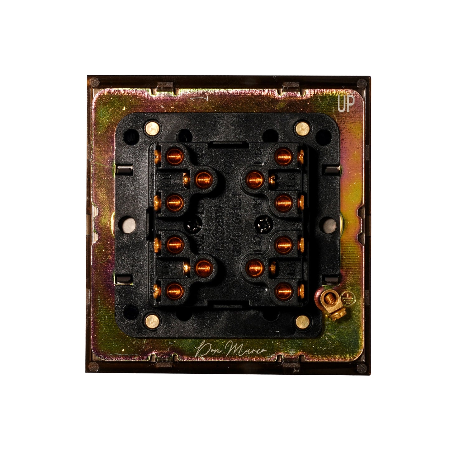 4 Gang 2 Way Switch (86) – Knurled Toggle – Stainless Steel / Copper