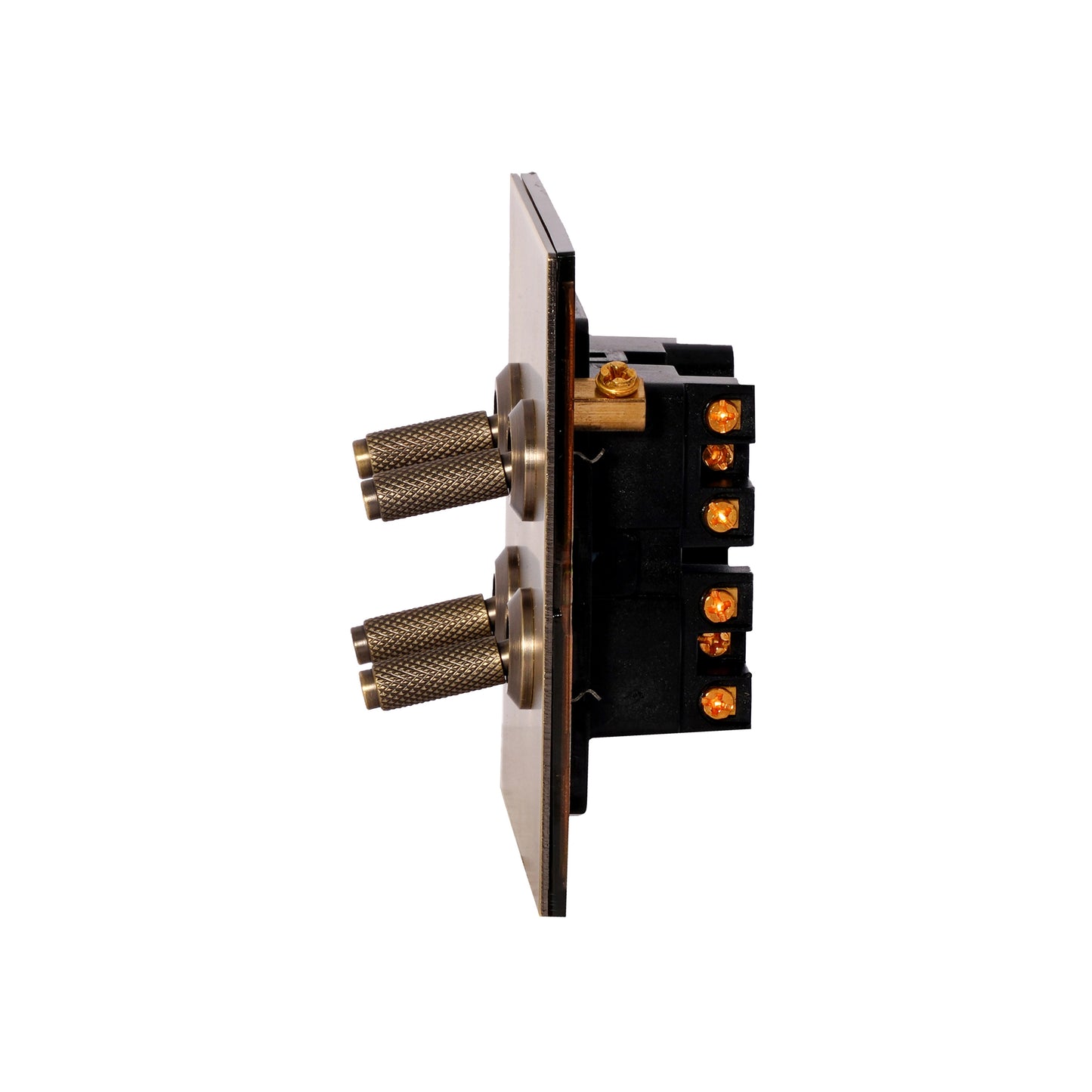 4 Gang 2 Way Switch (86) – Knurled Toggle – Stainless Steel / Copper