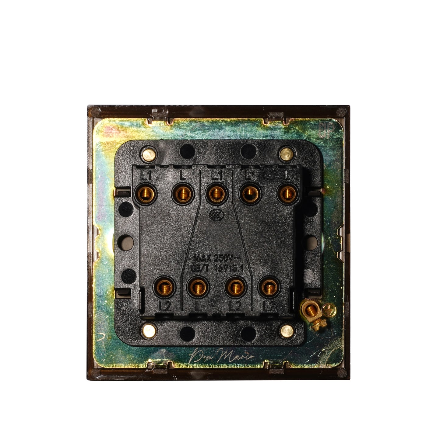 3 Gang 2 Way Switch – Plain Toggle – Stainless Steel / Copper