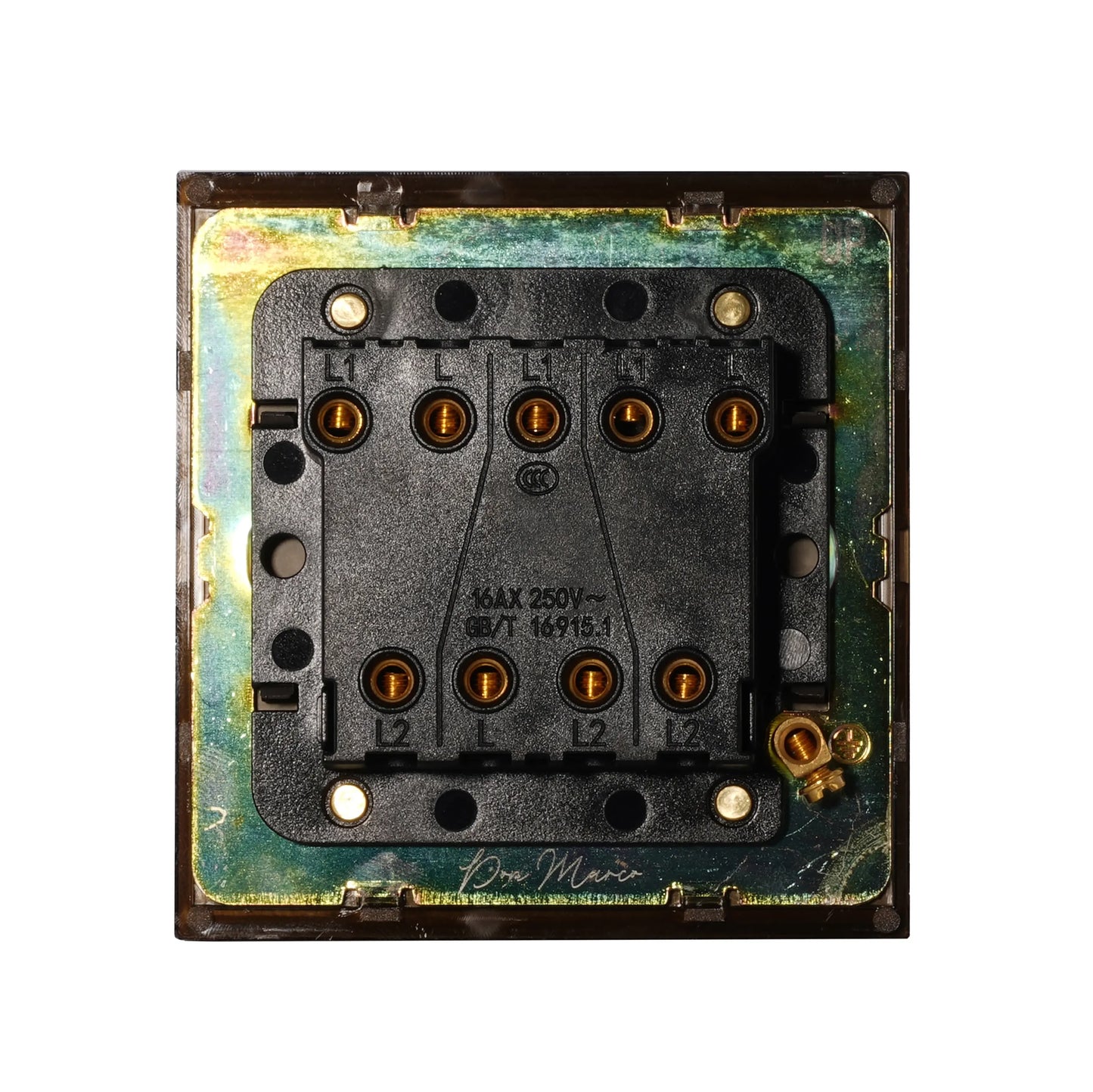 3 Gang 2 Way Switch – Plain Toggle – Stainless Steel / Copper