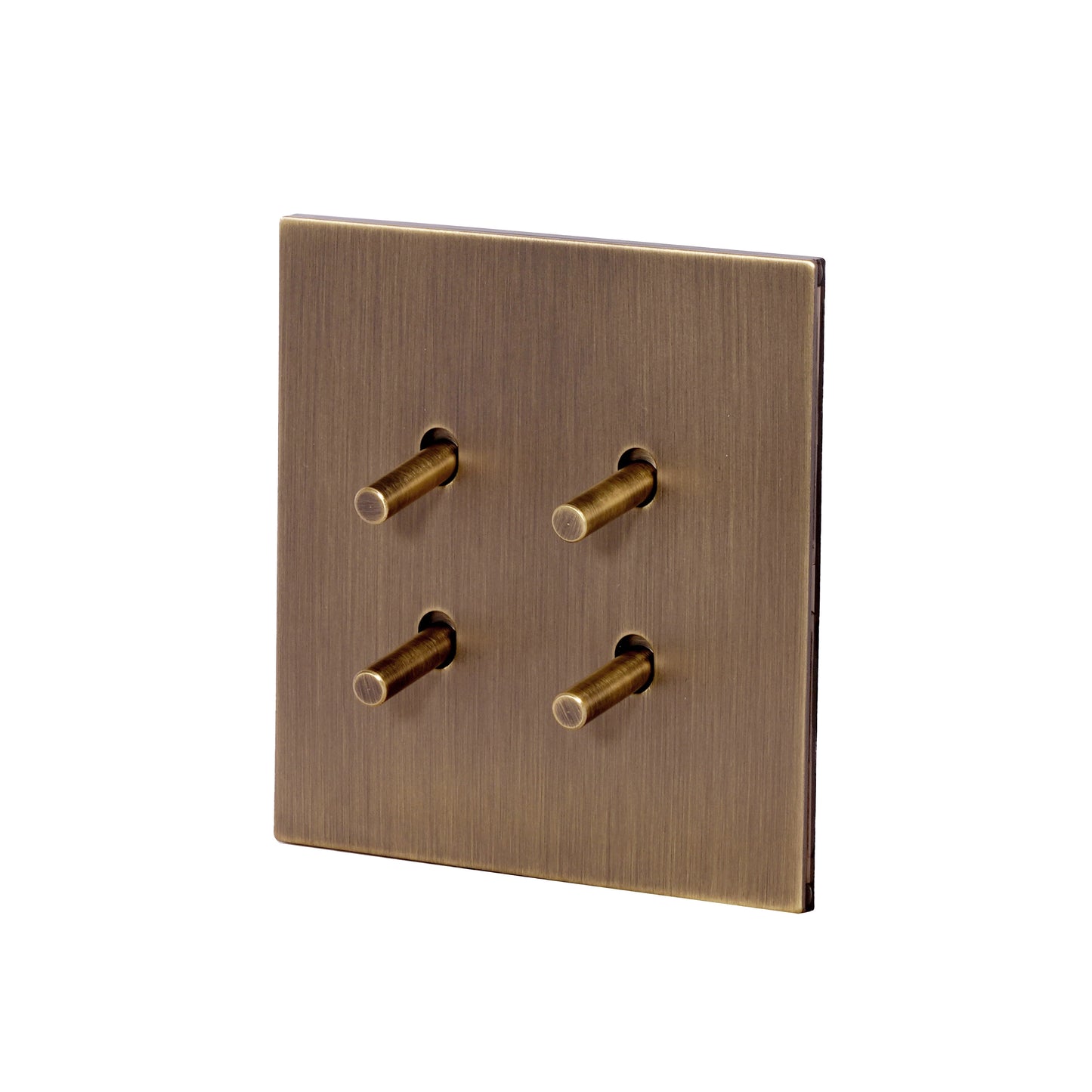 4 Gang 2 Way Switch (86) – Plain Toggle – Stainless Steel / Copper