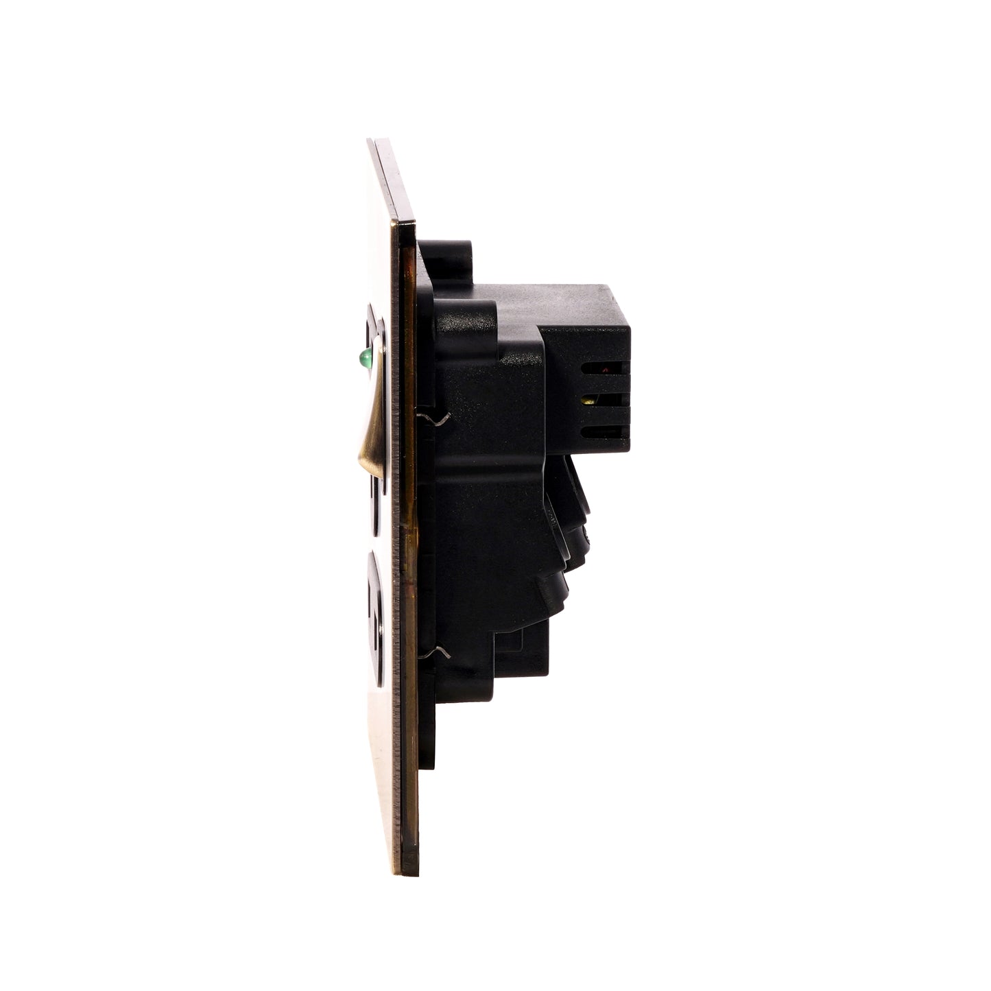 Single UK Socket 13A – On/Off + 2USB – Stainless Steel