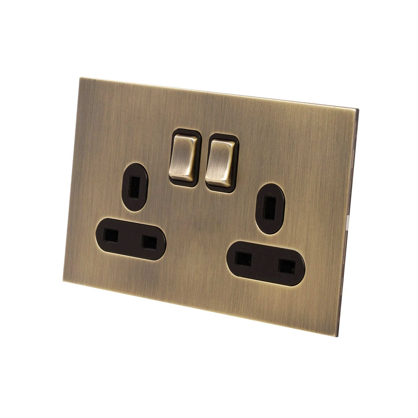 Double UK Socket 13A – On/Off – Stainless Steel