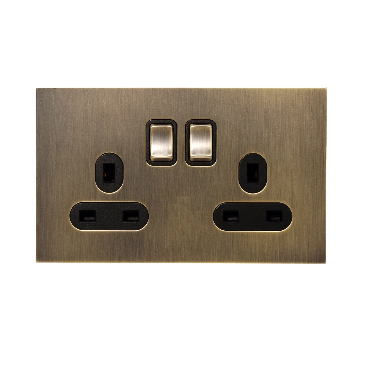 Double UK Socket 13A – On/Off – Stainless Steel