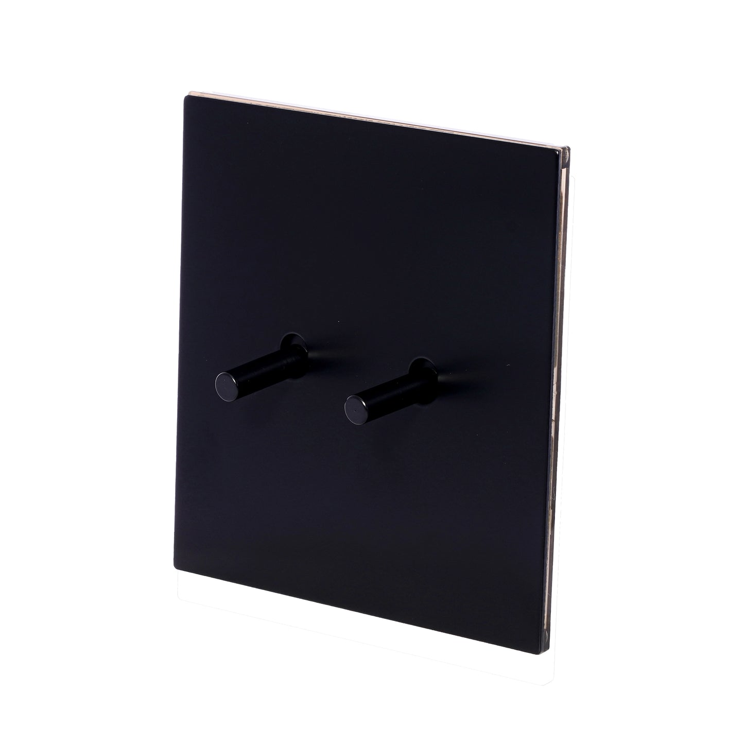 2 Gang 2 Way Switch – Plain Toggle – Stainless Steel / Copper