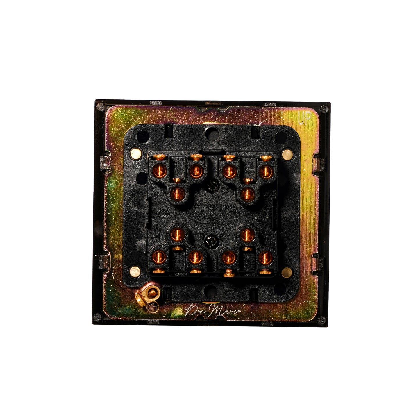 4 Gang 2 Way Switch (86) – Plain Toggle – Stainless Steel / Copper