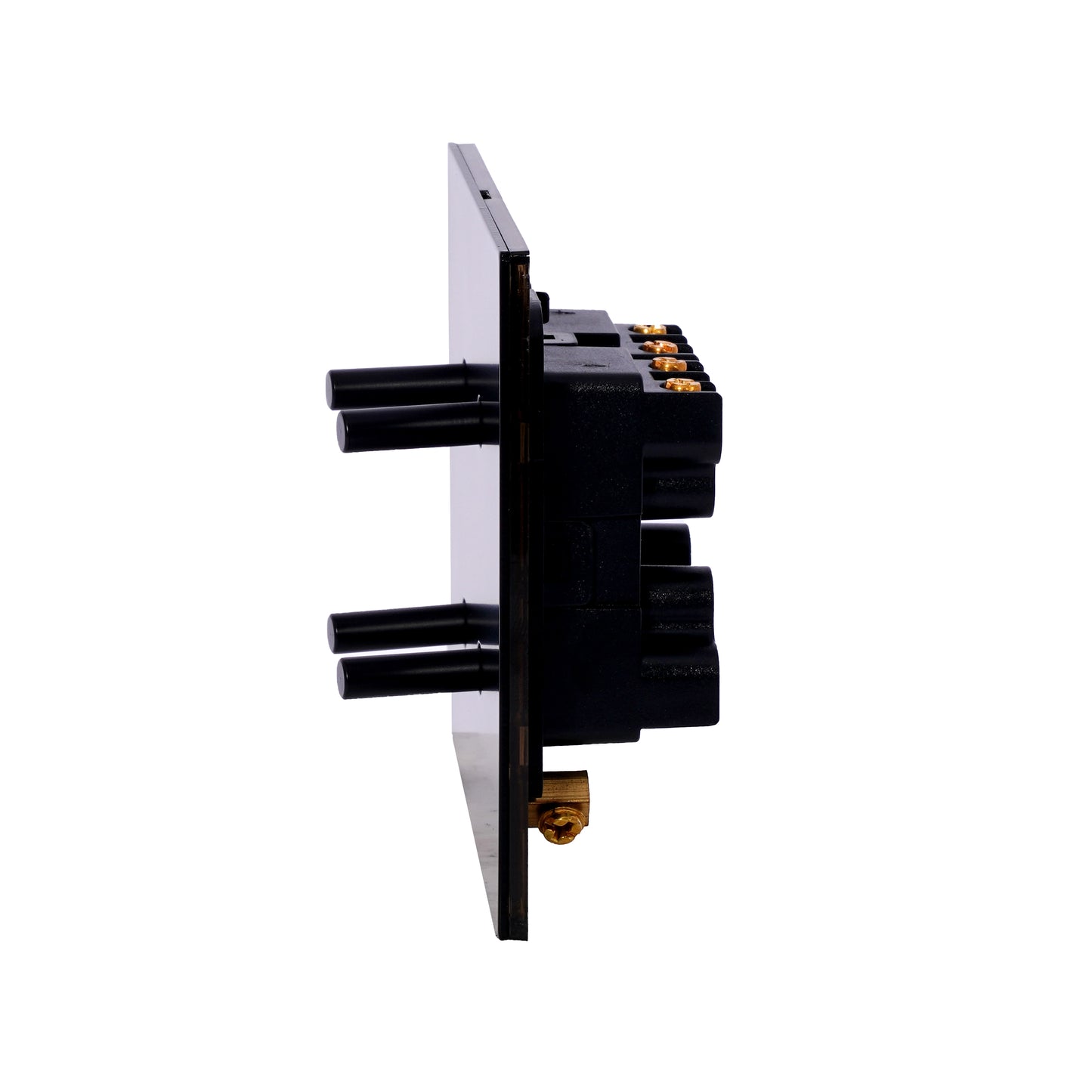 4 Gang 2 Way Switch (86) – Plain Toggle – Stainless Steel / Copper