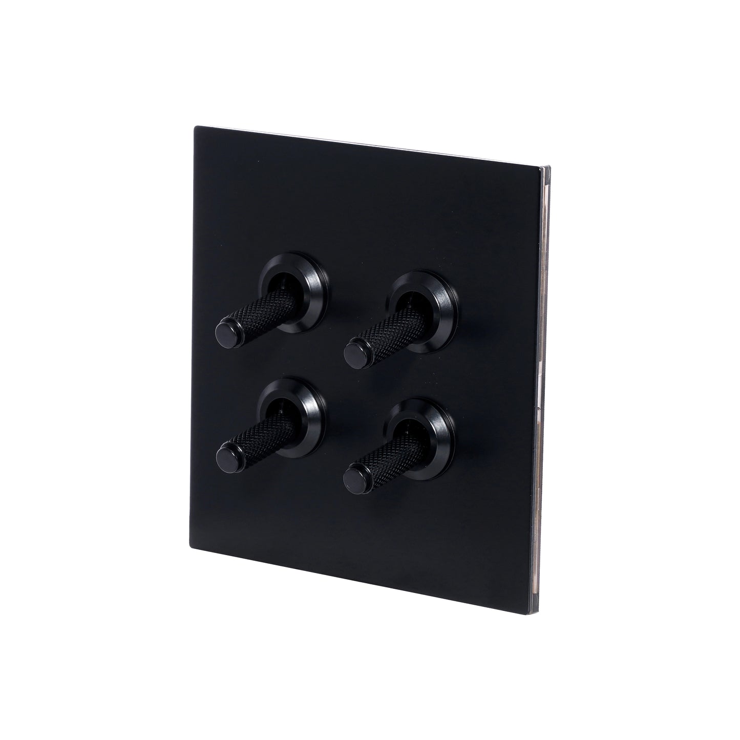 4 Gang 2 Way Switch (86) – Knurled Toggle – Stainless Steel / Copper