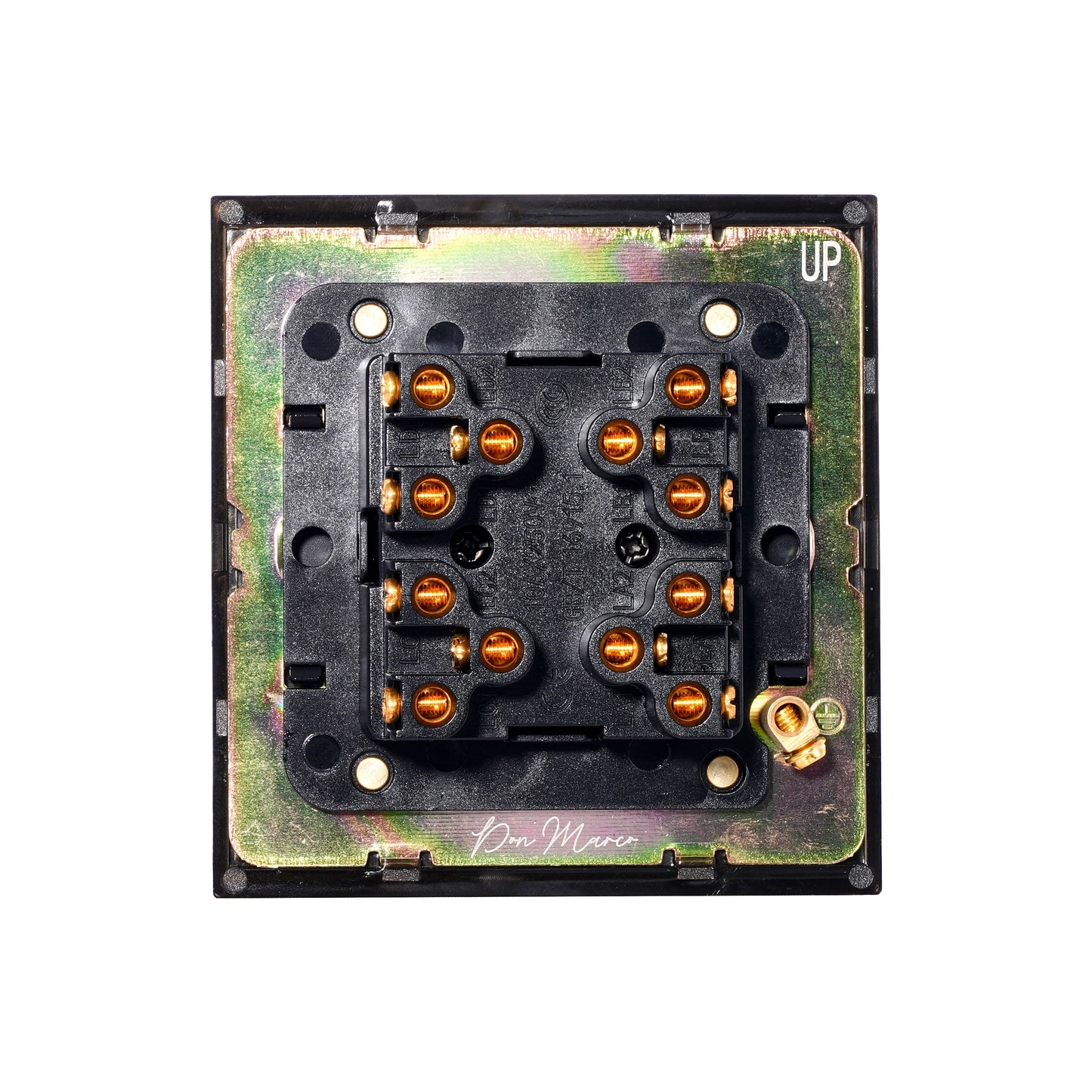 4 Gang 2 Way Switch (86) – Knurled Toggle – Stainless Steel / Copper