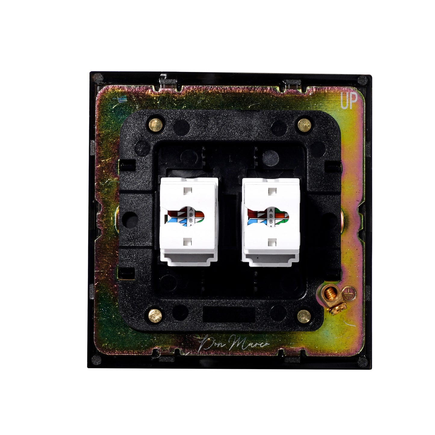 Double Computer Socket – (RJ45/CAT6) – Stainless Steel