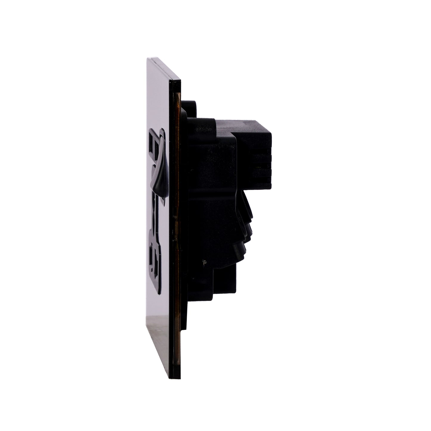 Single MF Socket 13A – On/Off + 2USB – Stainless Steel