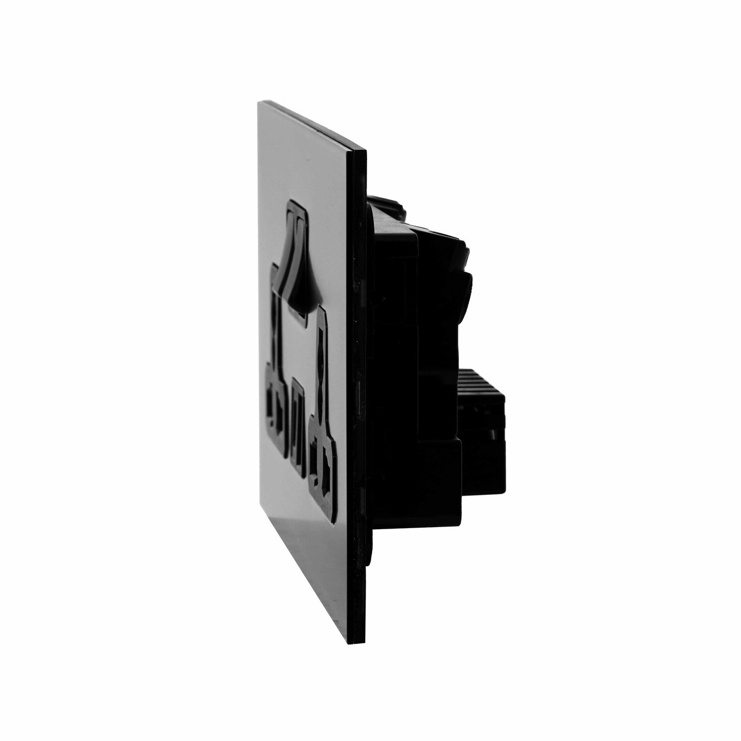 Double MF Socket 13A – On/Off + 2 USB – Stainless Steel