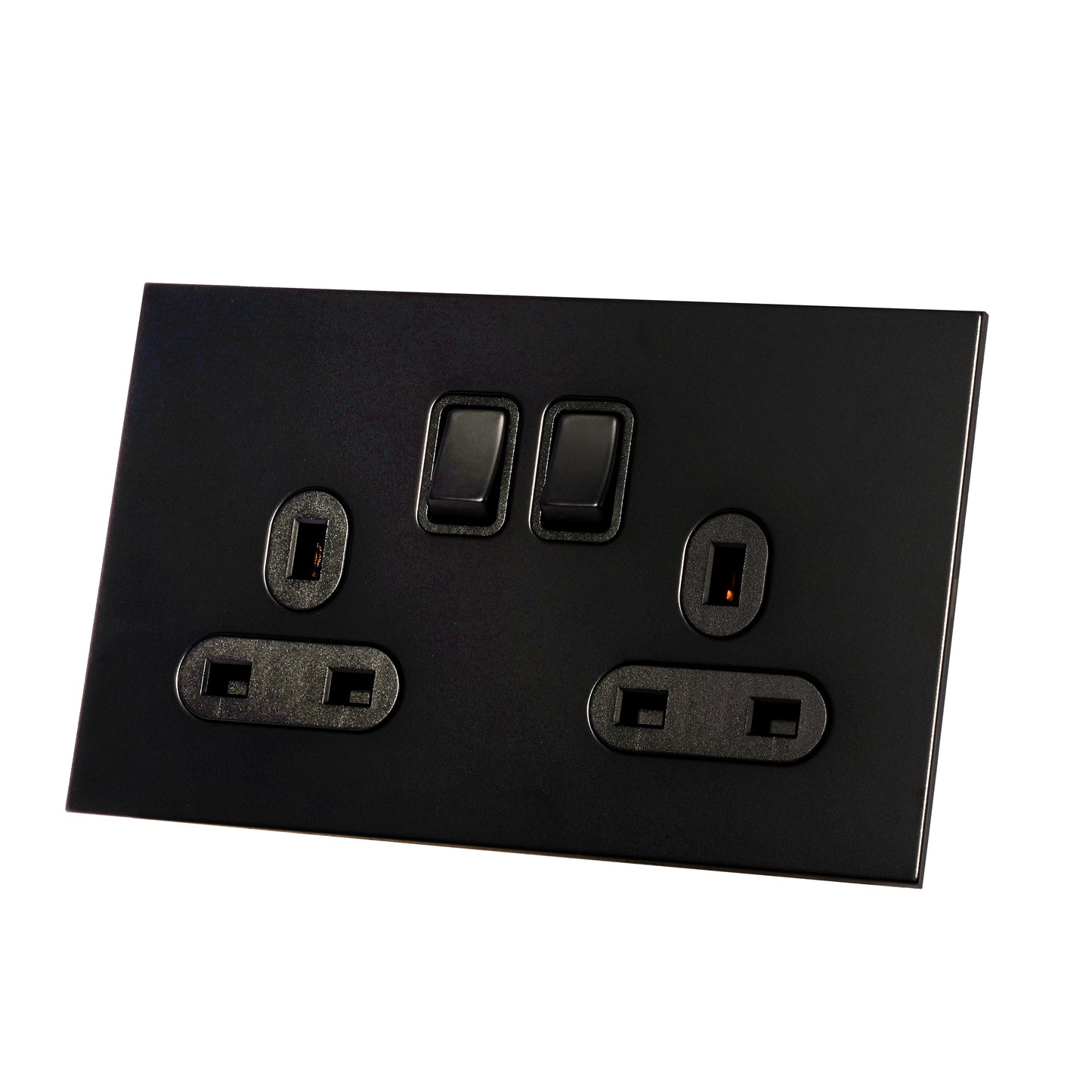 Double UK Socket 13A – On/Off – Stainless Steel