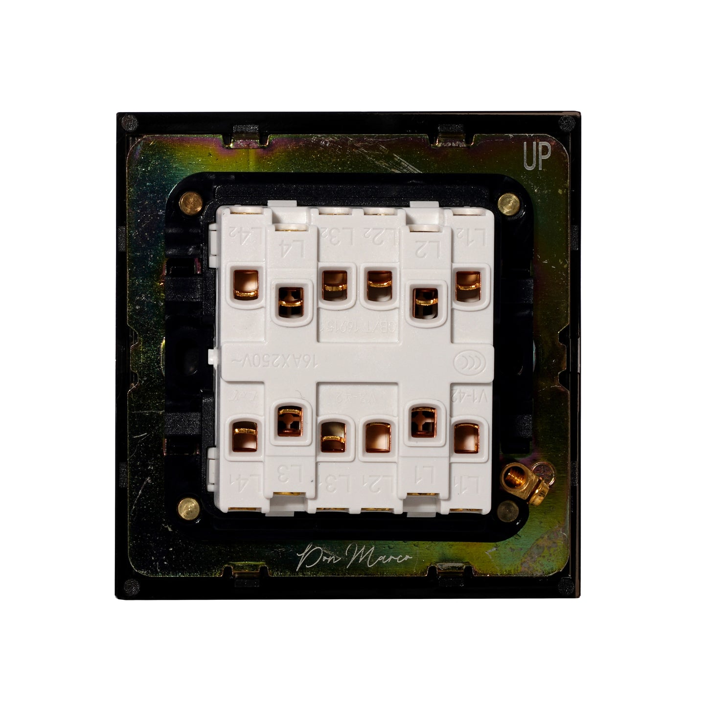 2 Gang Intermediate Switch – Plain Toggle – Stainless Steel / Copper