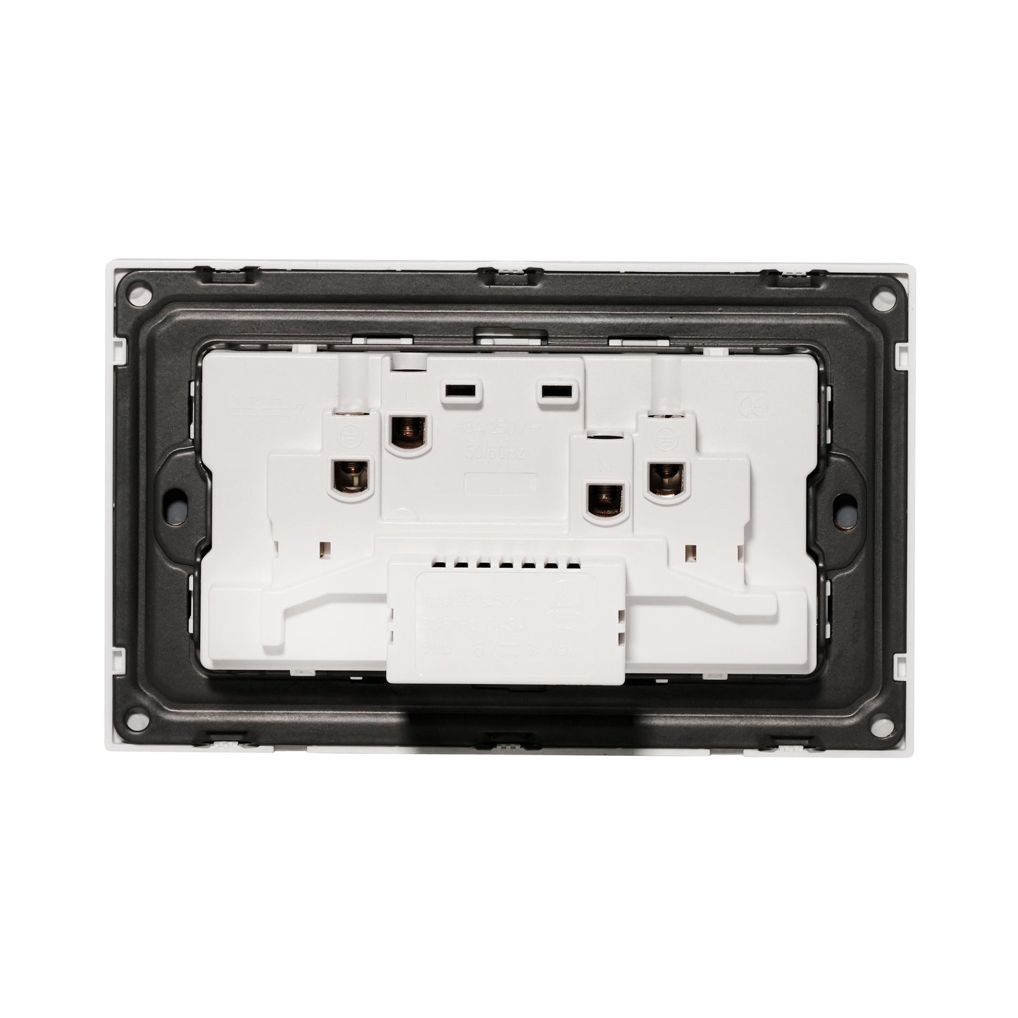 Double MF Socket 13A – USB + Type-C (5V 2.1A) – Ultra Thin Acrylic Glass