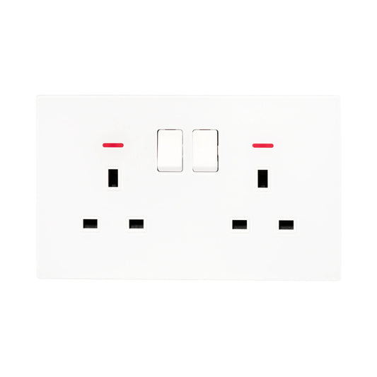 Double UK Socket 13A – Ultra Thin Acrylic Glass