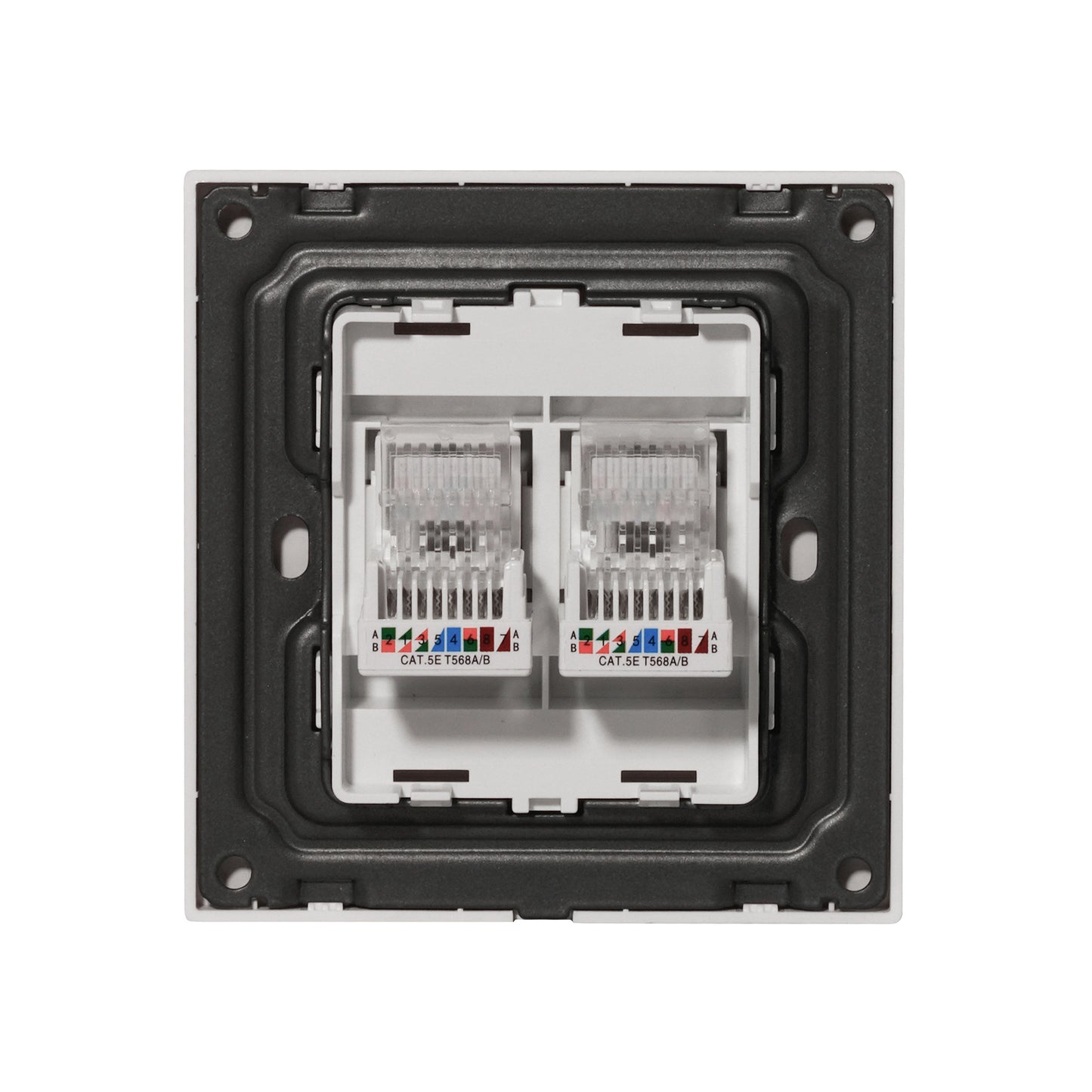Double Computer Socket – (RJ45/CAT6) – Ultra Thin Plastic