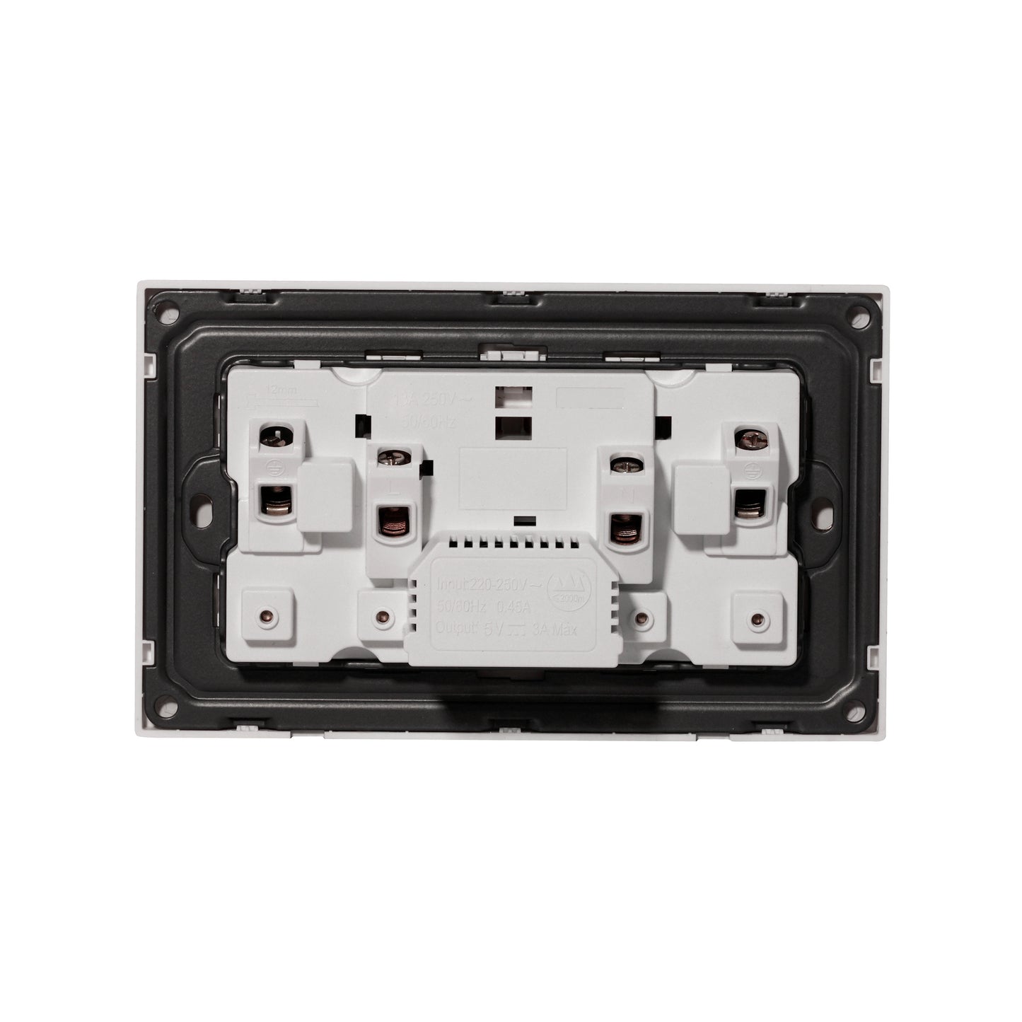 Double UK Socket 13A – Ultra Thin Plastic