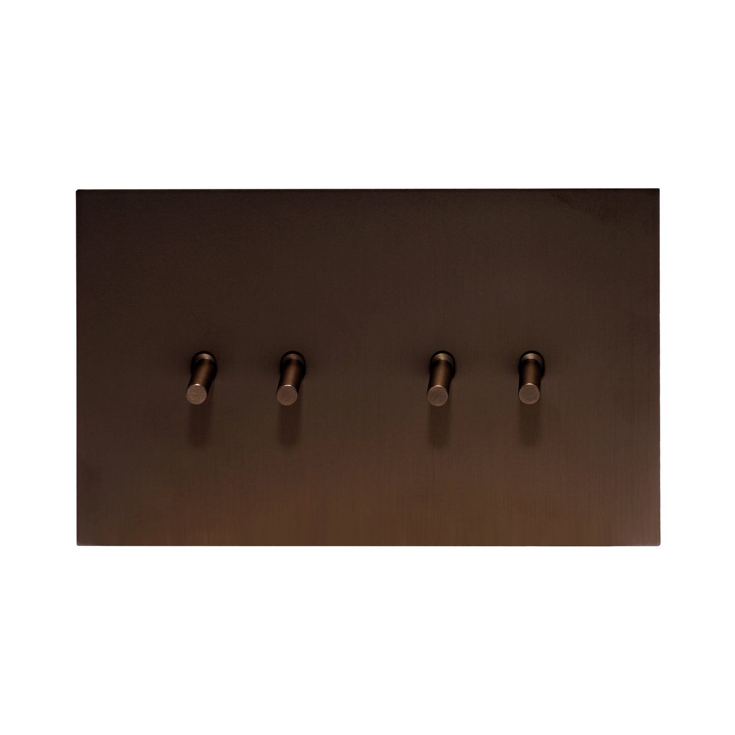 4 Gang 2 Way Switch (148) – Plain Toggle – Stainless Steel / Copper