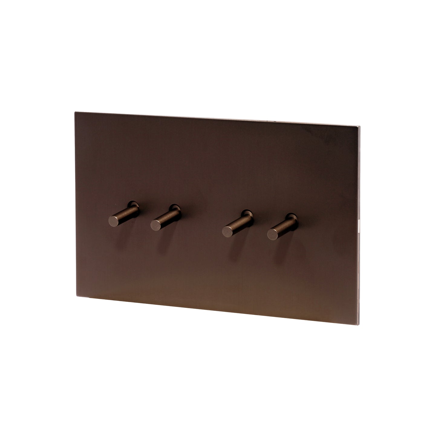 4 Gang 2 Way Switch (148) – Plain Toggle – Stainless Steel / Copper