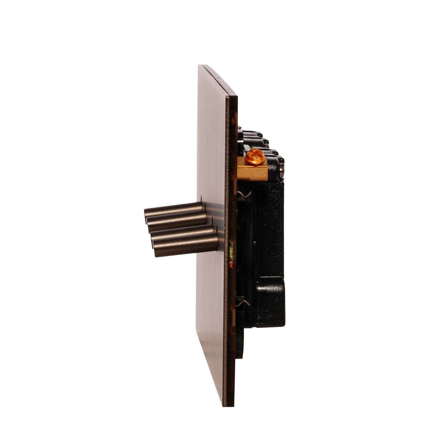 4 Gang 2 Way Switch (148) – Plain Toggle – Stainless Steel / Copper