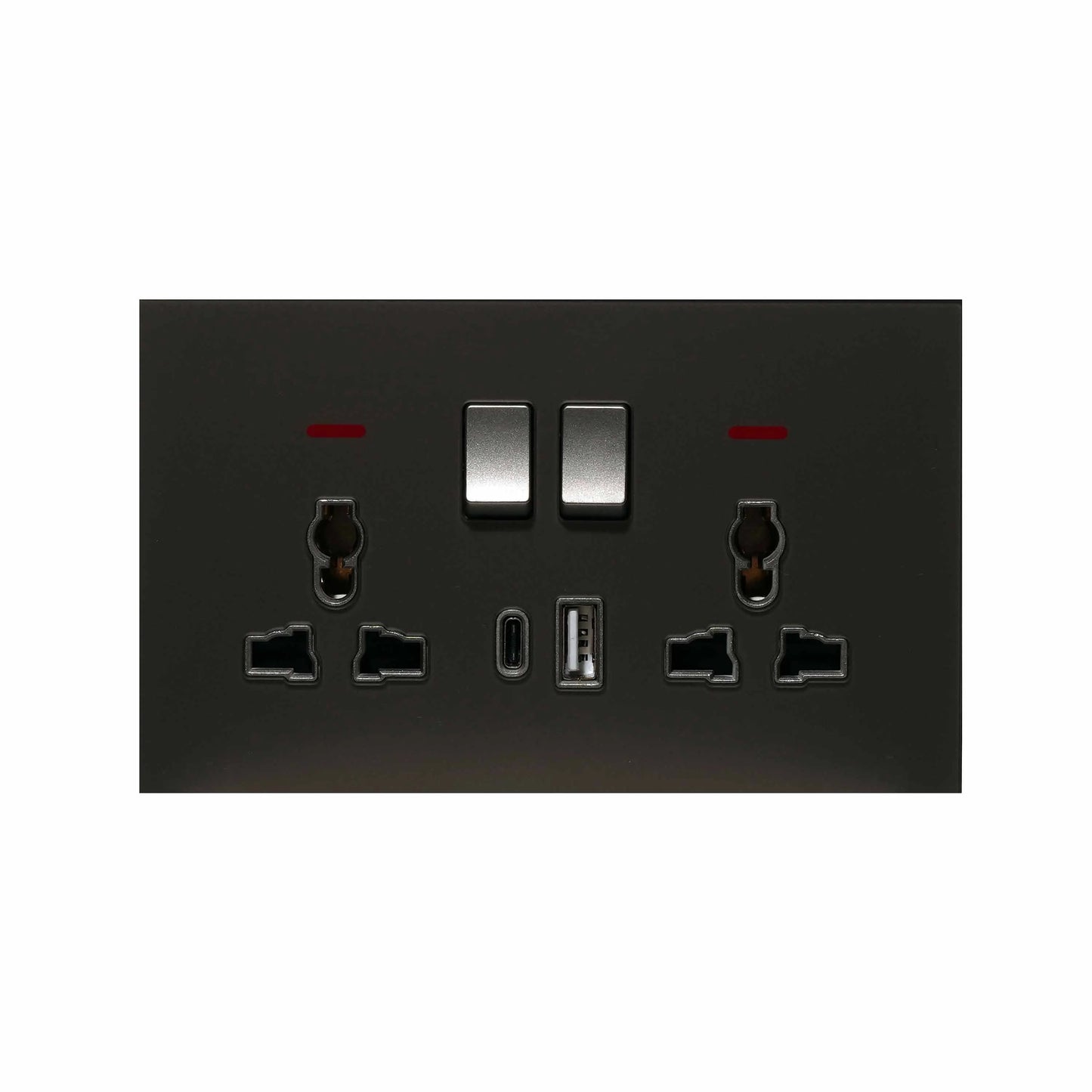 Double MF Socket 13A – USB + Type-C (5V 2.1A) – Ultra Thin Acrylic Glass