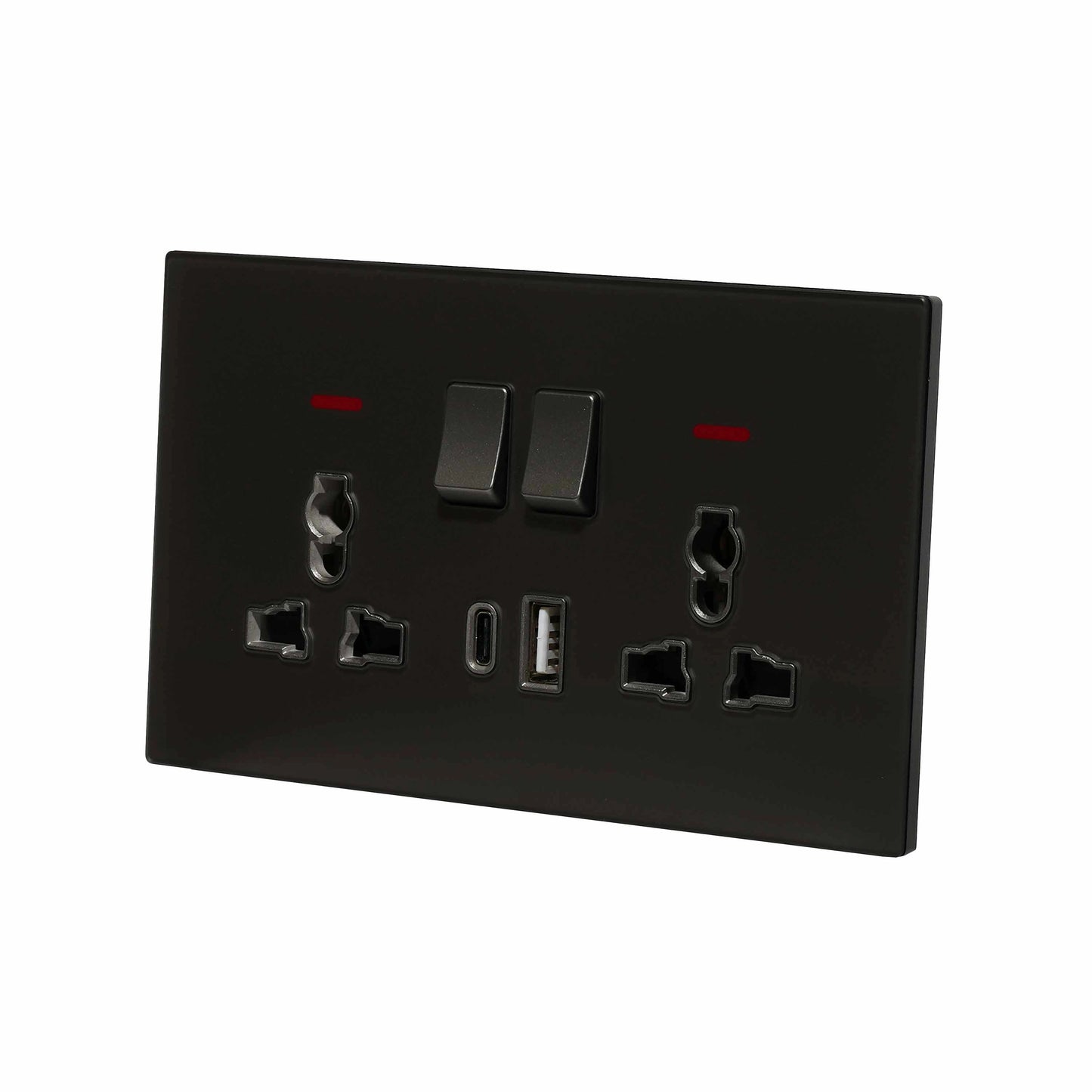 Double MF Socket 13A – USB + Type-C (5V 2.1A) – Ultra Thin Acrylic Glass