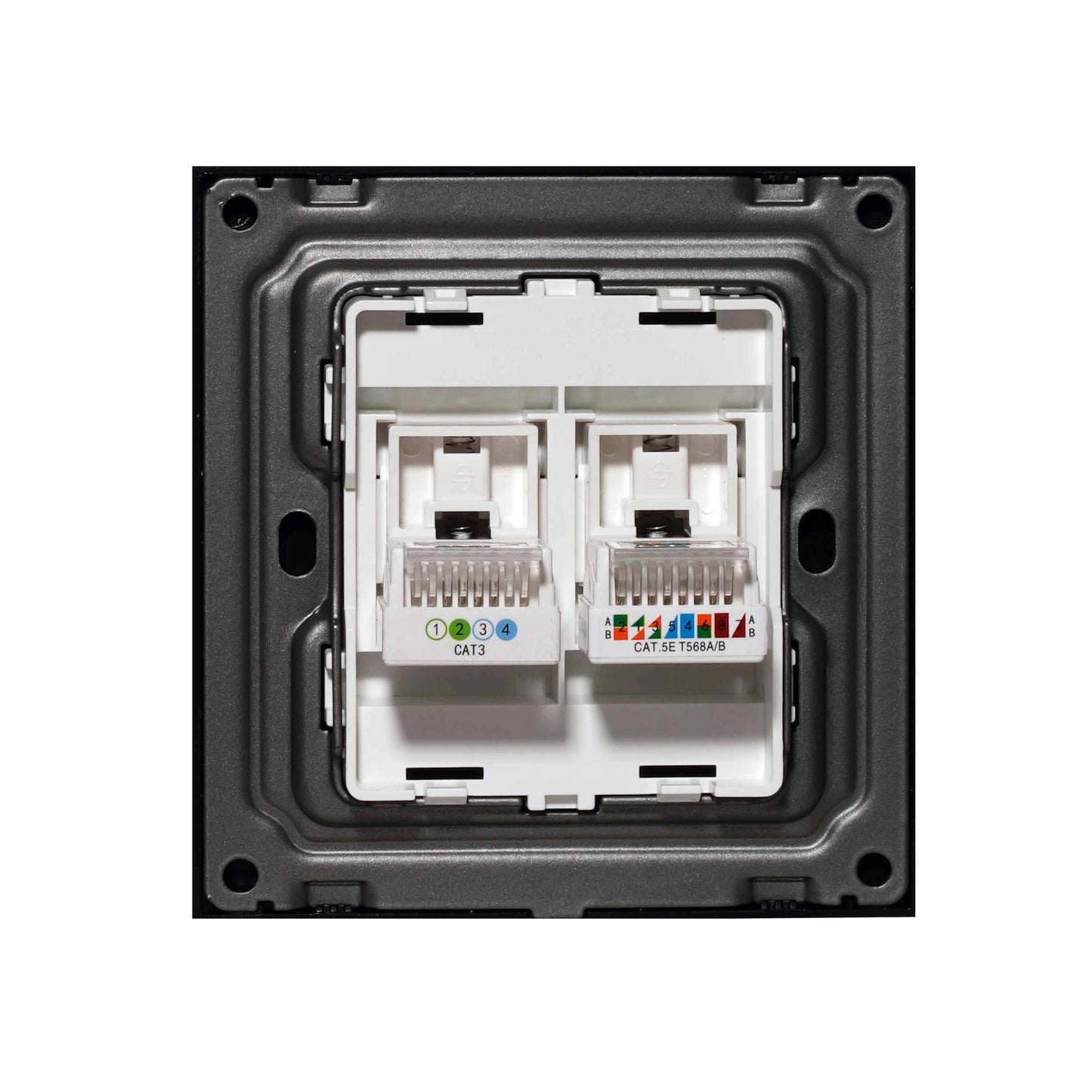 Computer + Tel Socket – (RJ45/CAT6) / RJ11 – Ultra Thin Plastic