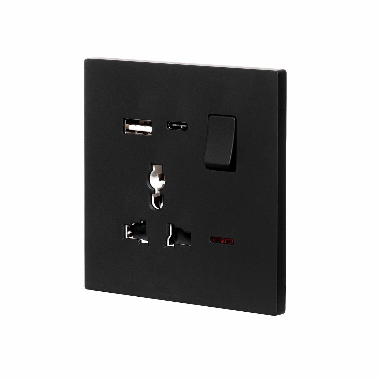 Single MF Socket 13A USB + Type-C (5V 2.1A) – Ultra Thin Plastic