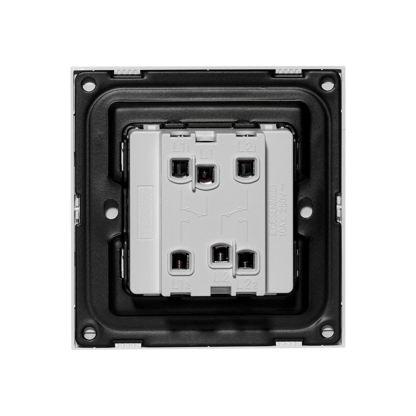 2 Gang 1 Way Switch – Ultra Thin Plastic