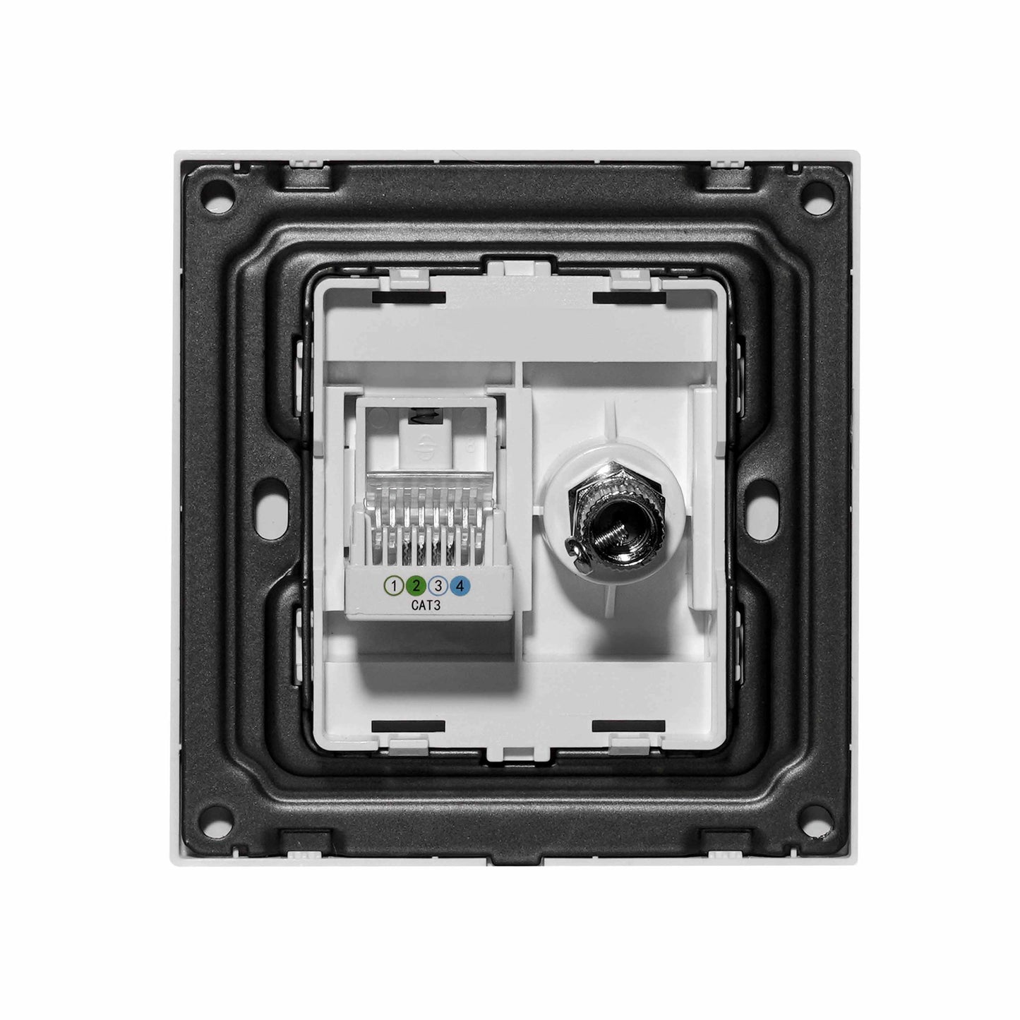 TV + Tel Socket – Ultra Thin Plastic