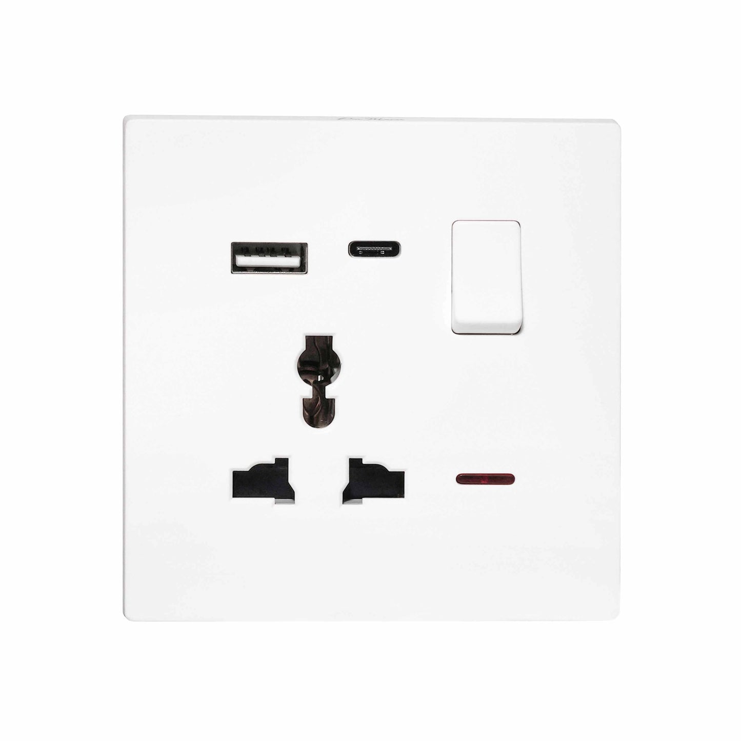 Single MF Socket 13A USB + Type-C (5V 2.1A) – Ultra Thin Plastic