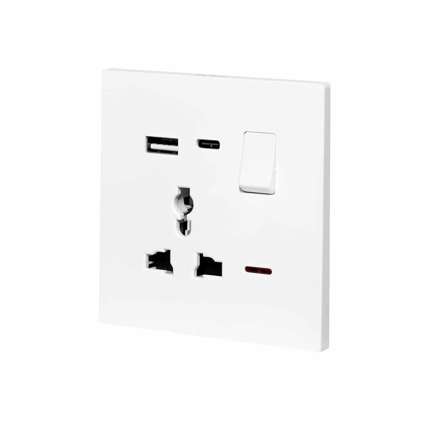 Single MF Socket 13A USB + Type-C (5V 2.1A) – Ultra Thin Plastic