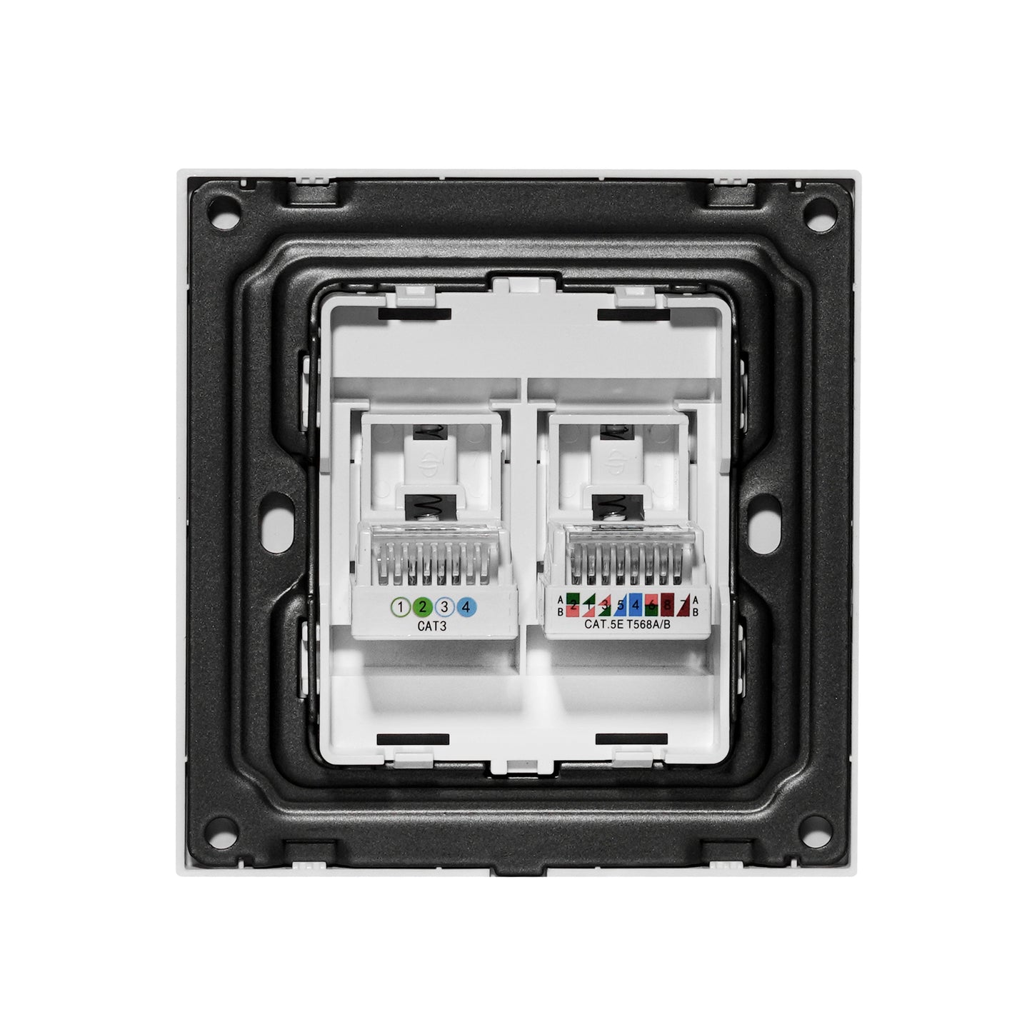 Computer + Tel Socket – (RJ45/CAT6) / RJ11 – Ultra Thin Plastic