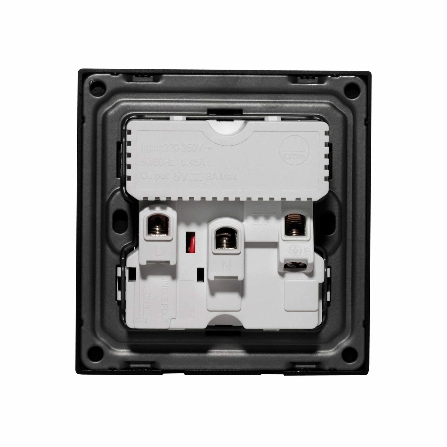 Single UK Socket 13A USB + Type-C (5V 2.1A) – Ultra Thin Acrylic Glass