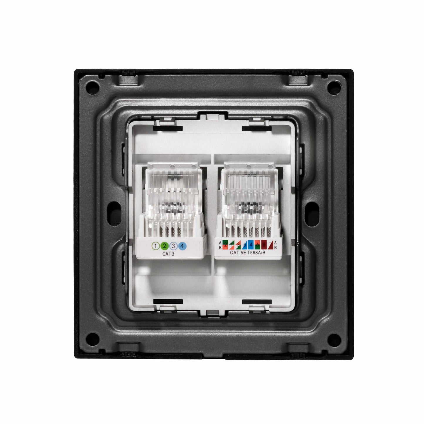 Computer + Tel Socket – (RJ45/CAT6) / RJ11 – Ultra Thin Plastic