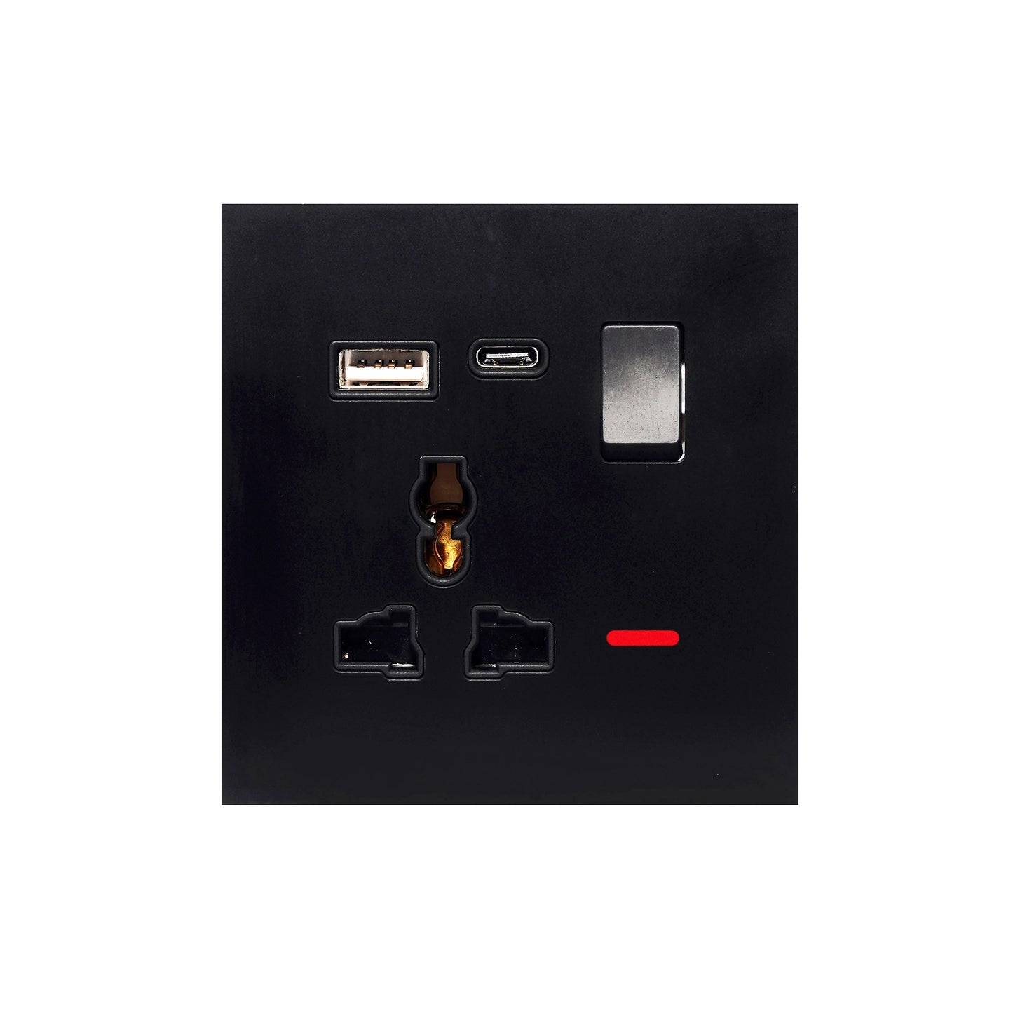 Single MF Socket 13A USB + Type-C (5V 2.1A) – Ultra Thin Acrylic Glass