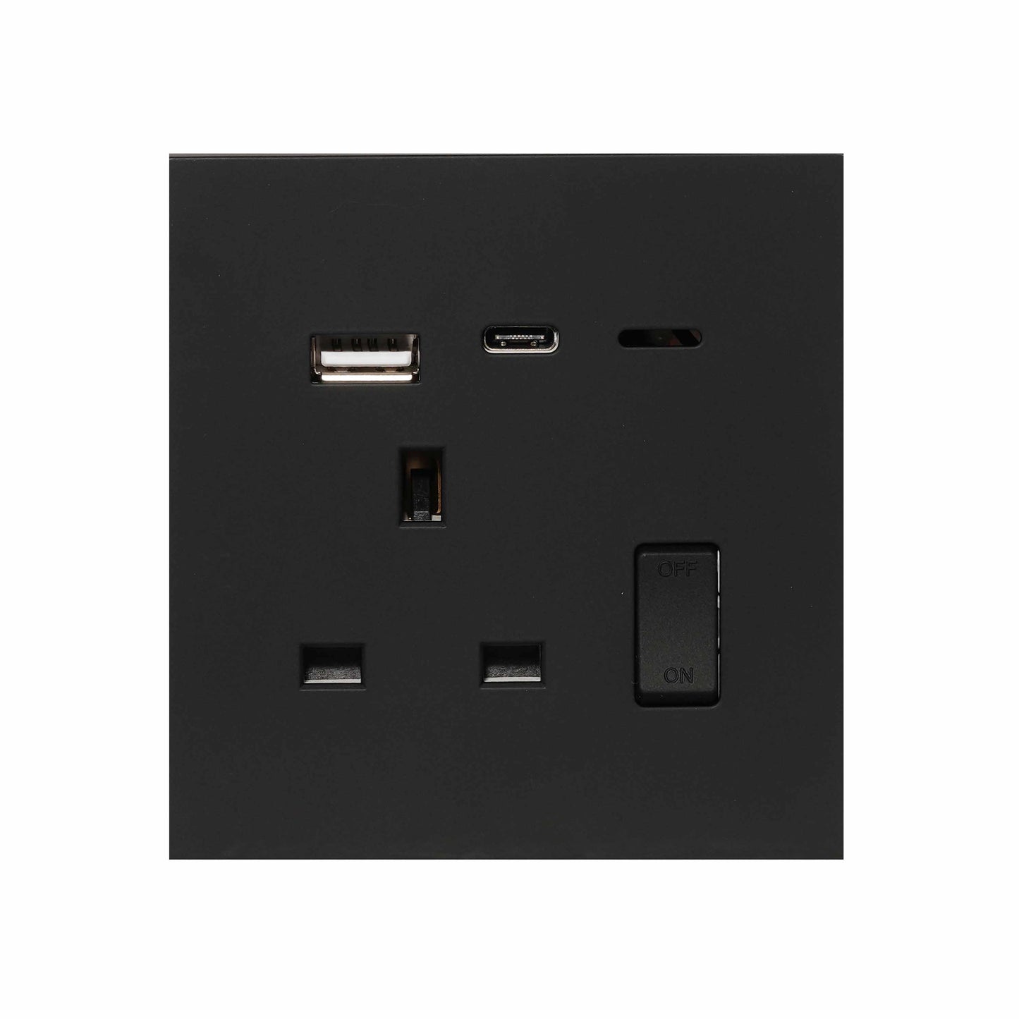 Single UK Socket 13A USB + Type-C (5V 2.1A) – Ultra Thin Plastic